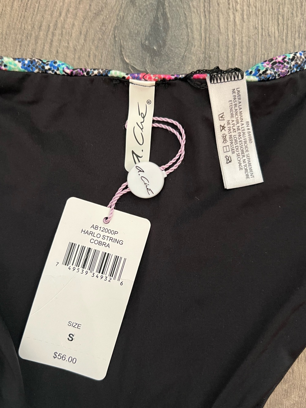 Bikini Bottom with Pink & Blue Print - Picture 2 of 11